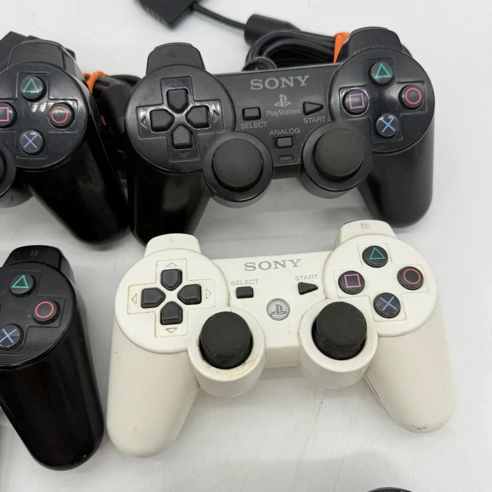 Sony PlayStation Controller Lot PS2 PS3 PS4 Remote Black White For Parts